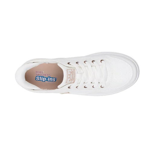 Skechers Wide Width Bobs D'Vine So Flattered White Slip In Trainer